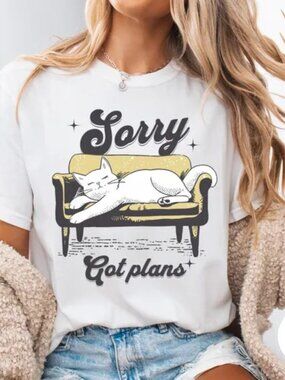 Funny Sleepy Cat Shirt, Cat Lover Gift, Cute Kitten Tee